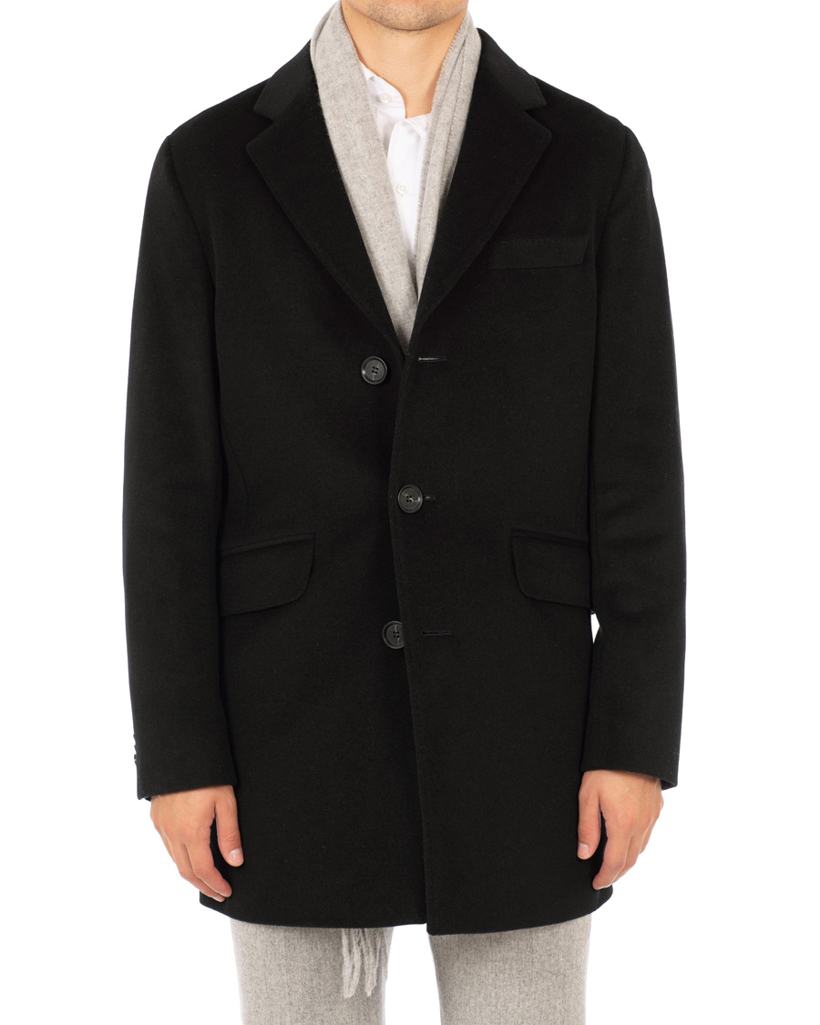 Herre | Jakker | Oscar Jacobson | Saks Wool/Cashmere Coat Black
