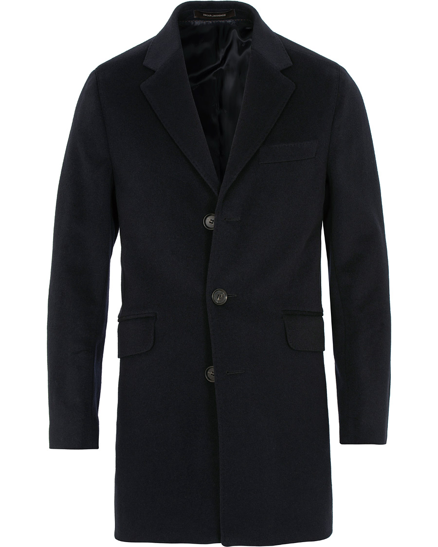 Herre | Jakker | Oscar Jacobson | Saks Wool/Cashmere Coat Navy