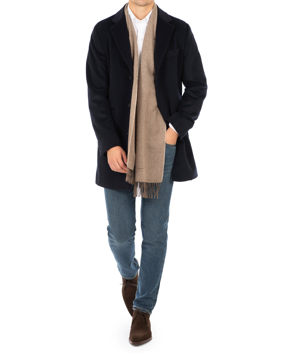 Herre | Jakker | Oscar Jacobson | Saks Wool/Cashmere Coat Navy