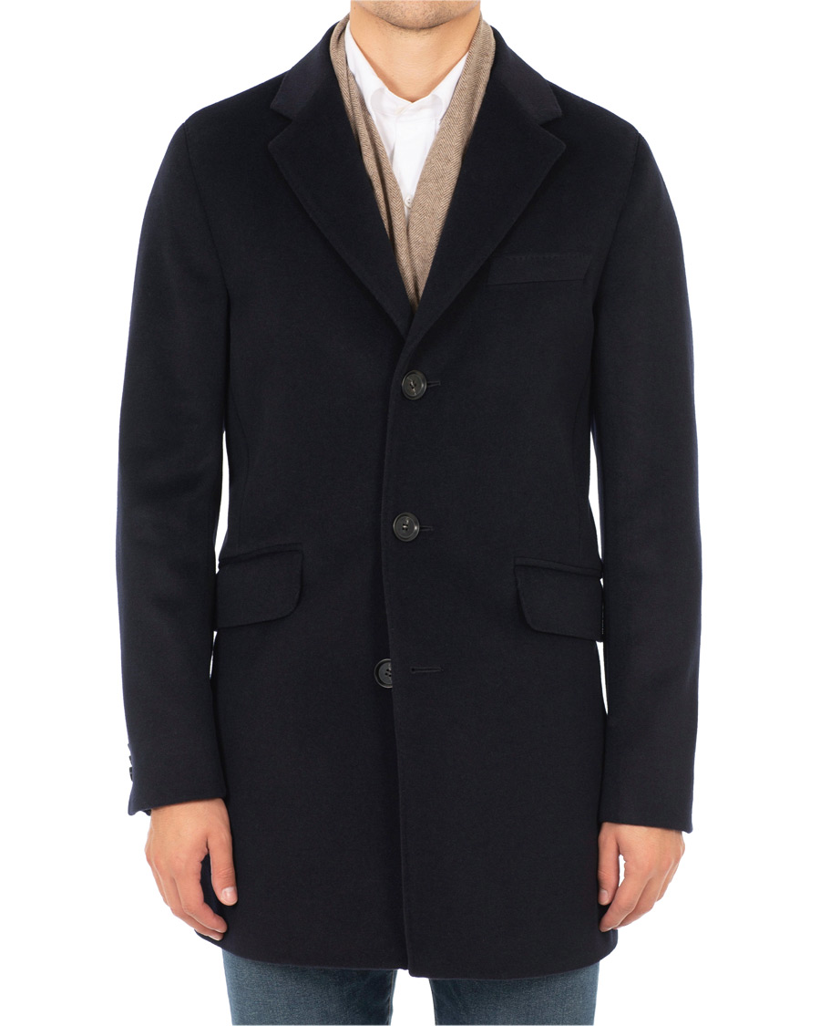 Herre | Jakker | Oscar Jacobson | Saks Wool/Cashmere Coat Navy
