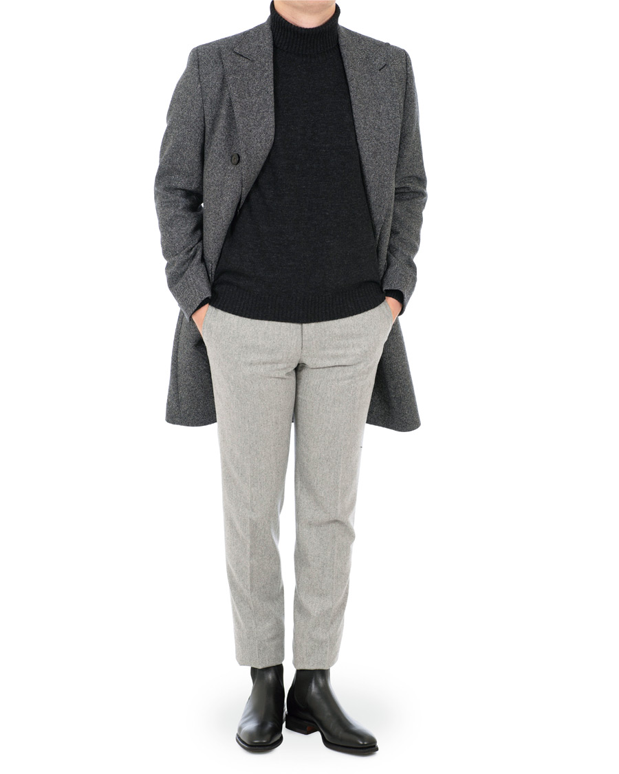 Herre | Jakker | Oscar Jacobson | Saul Wool/Cashmere Double Breasted Coat Grey