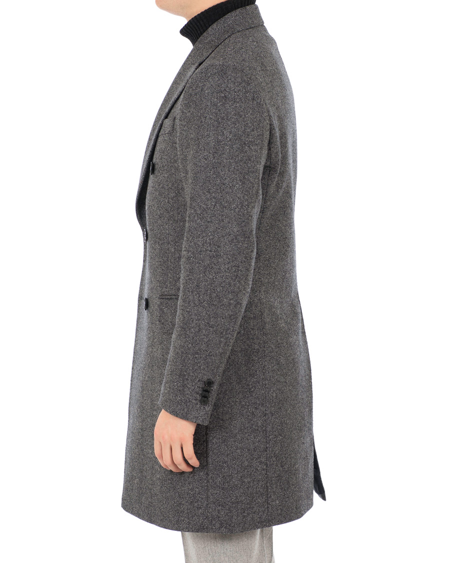 Herre | Jakker | Oscar Jacobson | Saul Wool/Cashmere Double Breasted Coat Grey