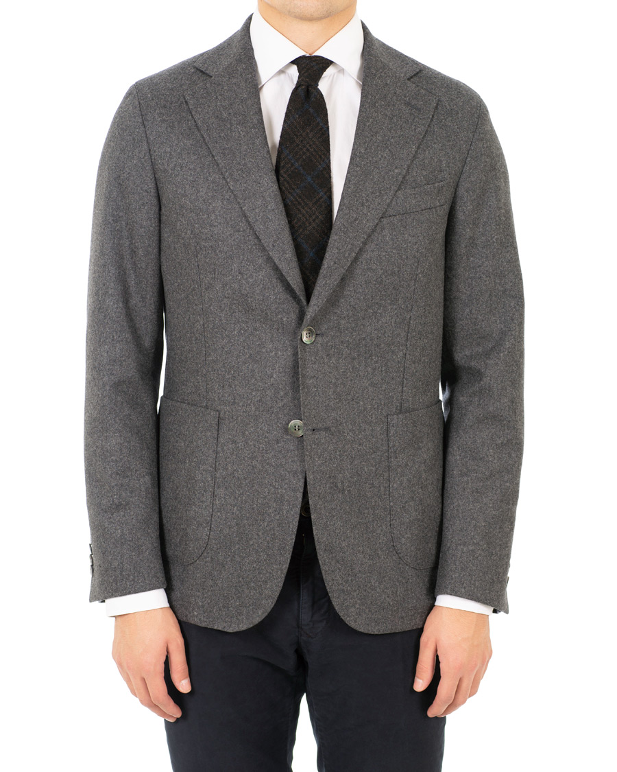 Herre | Dressjakker | Oscar Jacobson | Edgar Flannel Blazer Grey