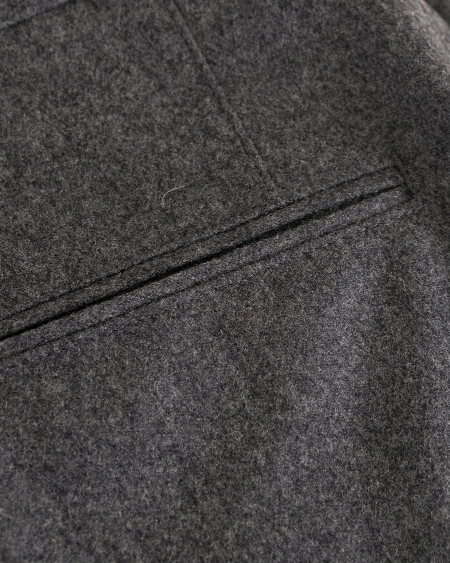 Herre | Bukser | Oscar Jacobson | Delon Pleated Flannel Trousers Dark Grey