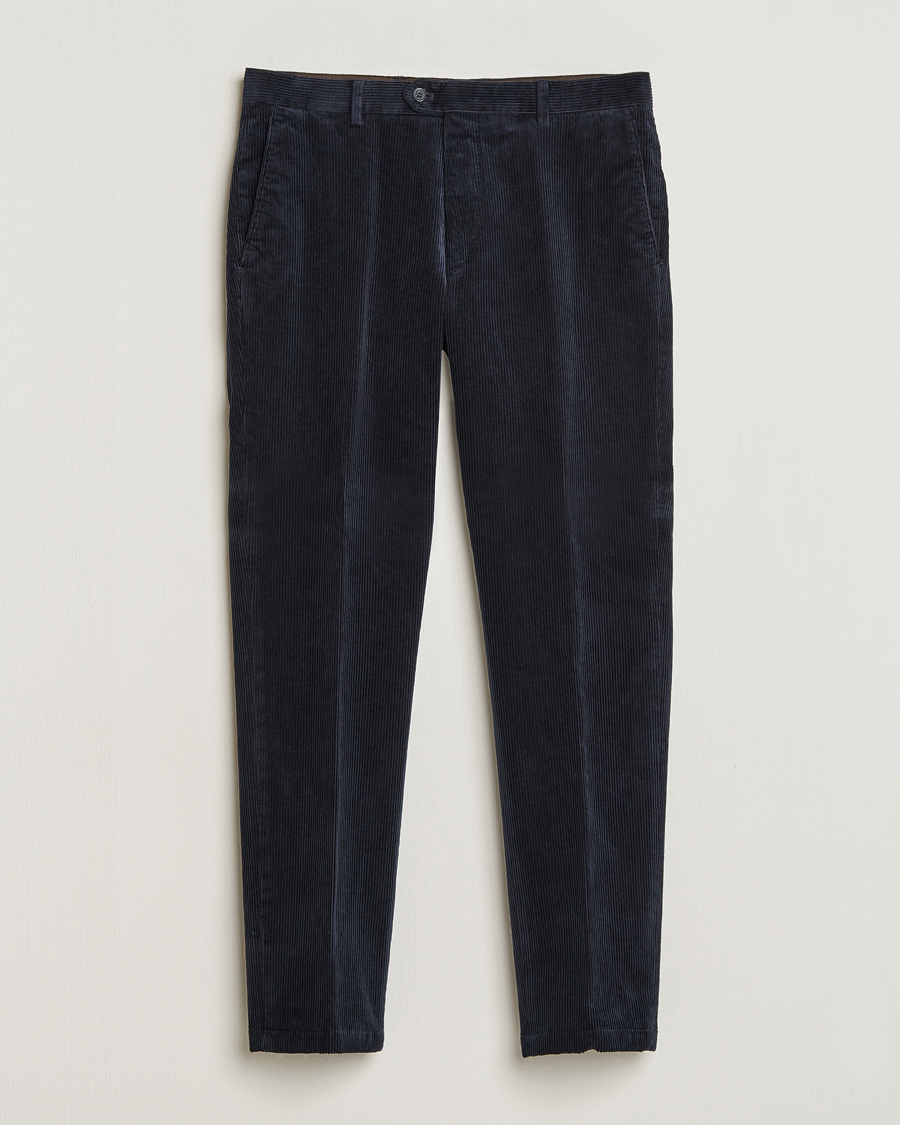 Herre | Bukser | Oscar Jacobson | Denz Corduroy Trousers Navy