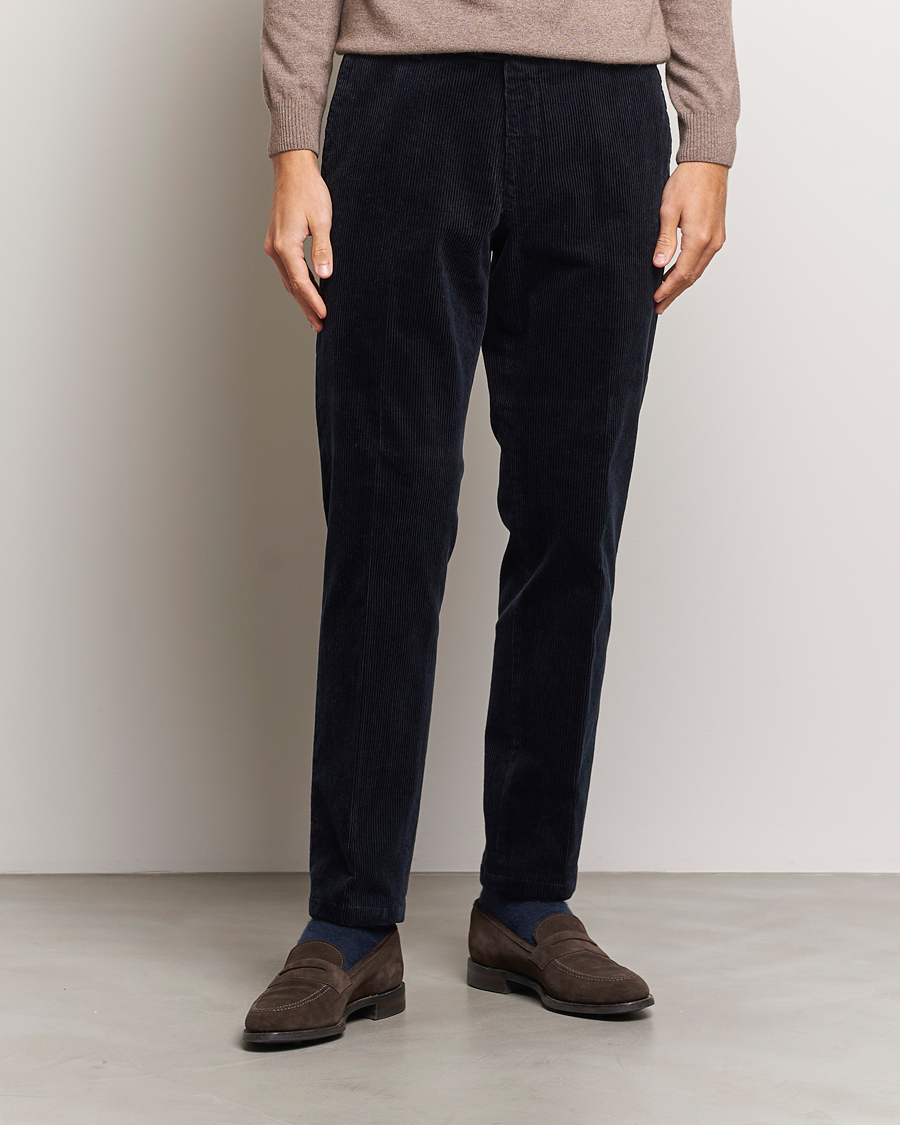 Herre | Bukser | Oscar Jacobson | Denz Corduroy Trousers Navy
