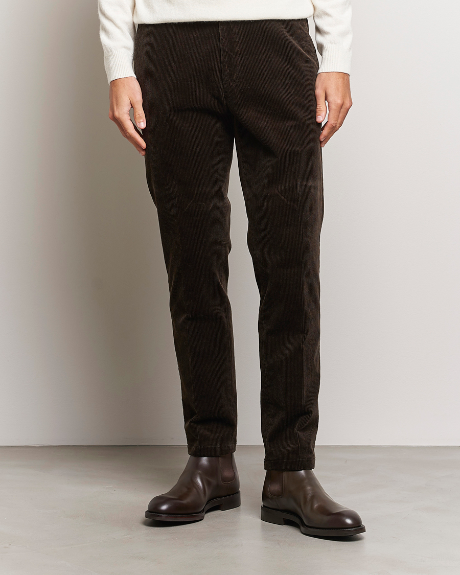 Herre | Bukser | Oscar Jacobson | Denz Corduroy Trousers Dark Brown