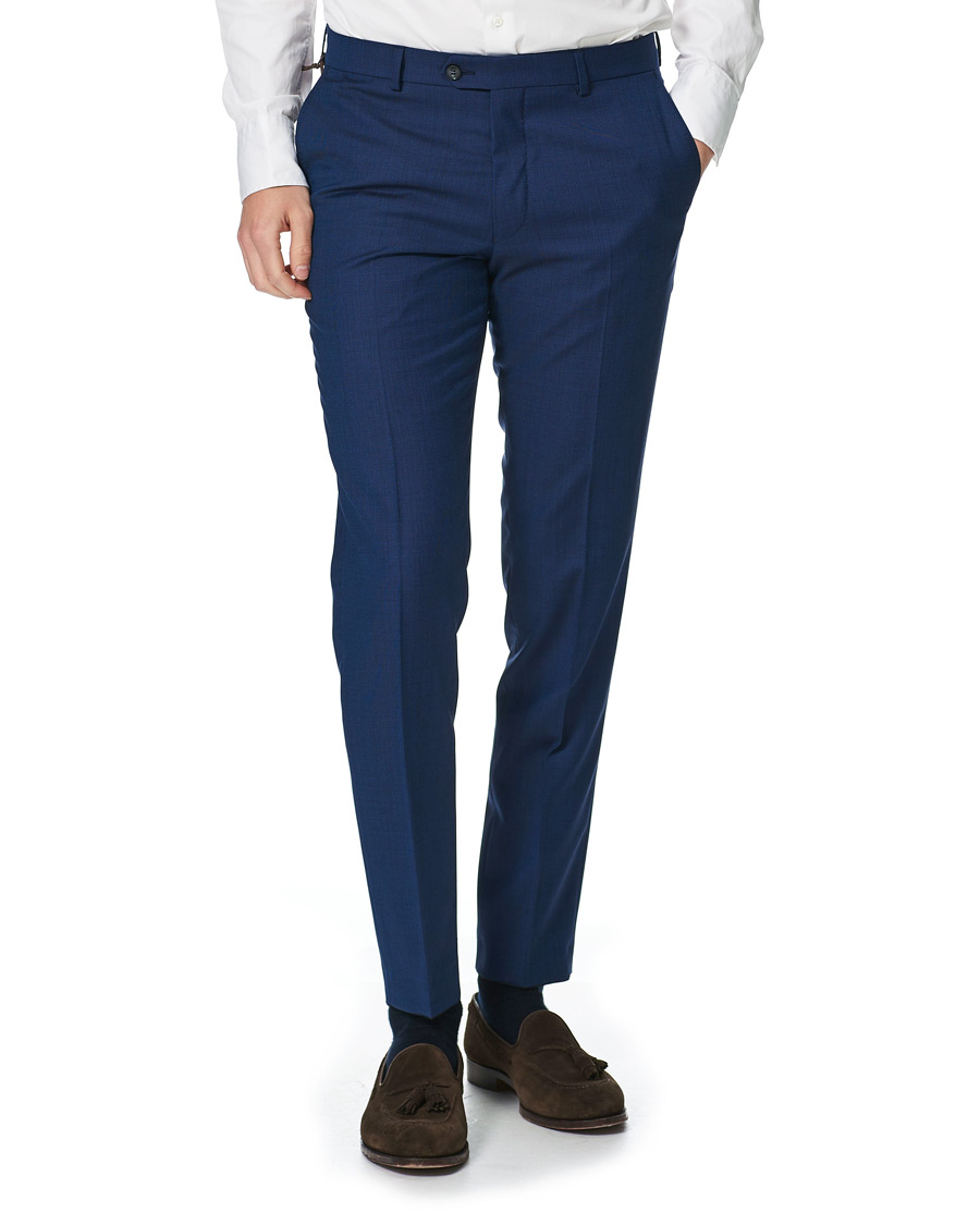 Herre | Bukser | Oscar Jacobson | Denz Wool Trousers Blue