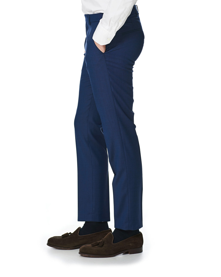 Herre | Bukser | Oscar Jacobson | Denz Wool Trousers Blue