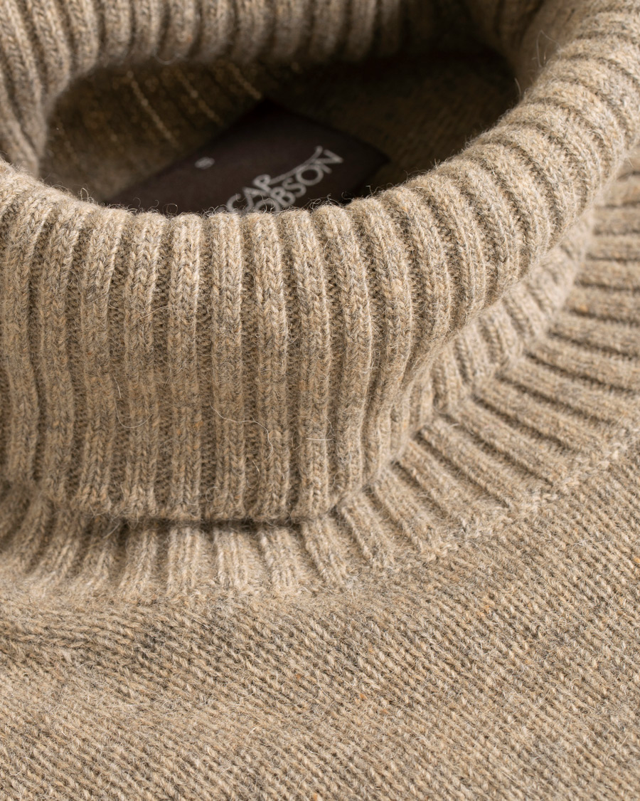 Herre | Gensere | Oscar Jacobson | Kristopher Alpaca Wool Rollneck Light Brown