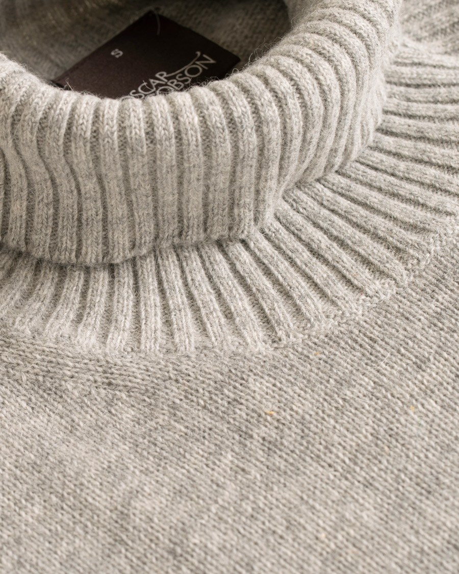 Herre | Gensere | Oscar Jacobson | Kristopher Alpaca Wool Rollneck Light Grey