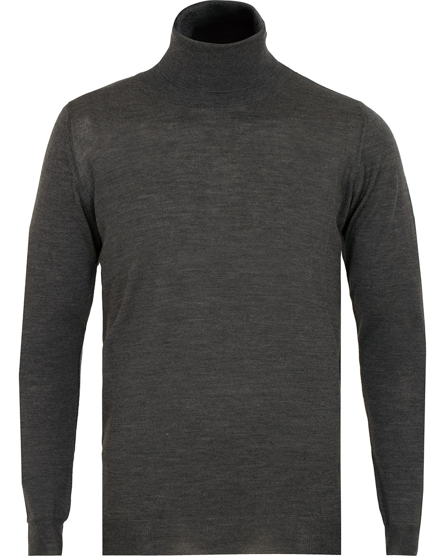 Herre | Gensere | Oscar Jacobson | Cole Extra Fine Merino Rollneck Dark Grey