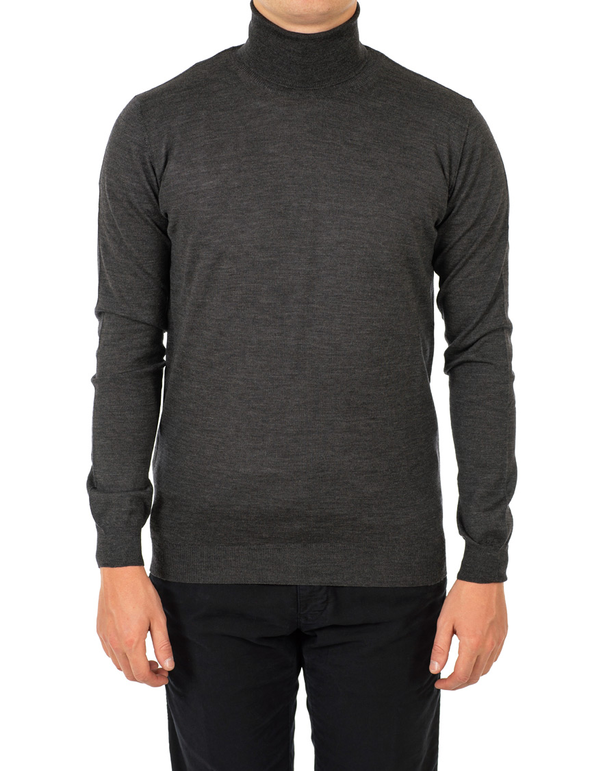 Herre | Gensere | Oscar Jacobson | Cole Extra Fine Merino Rollneck Dark Grey
