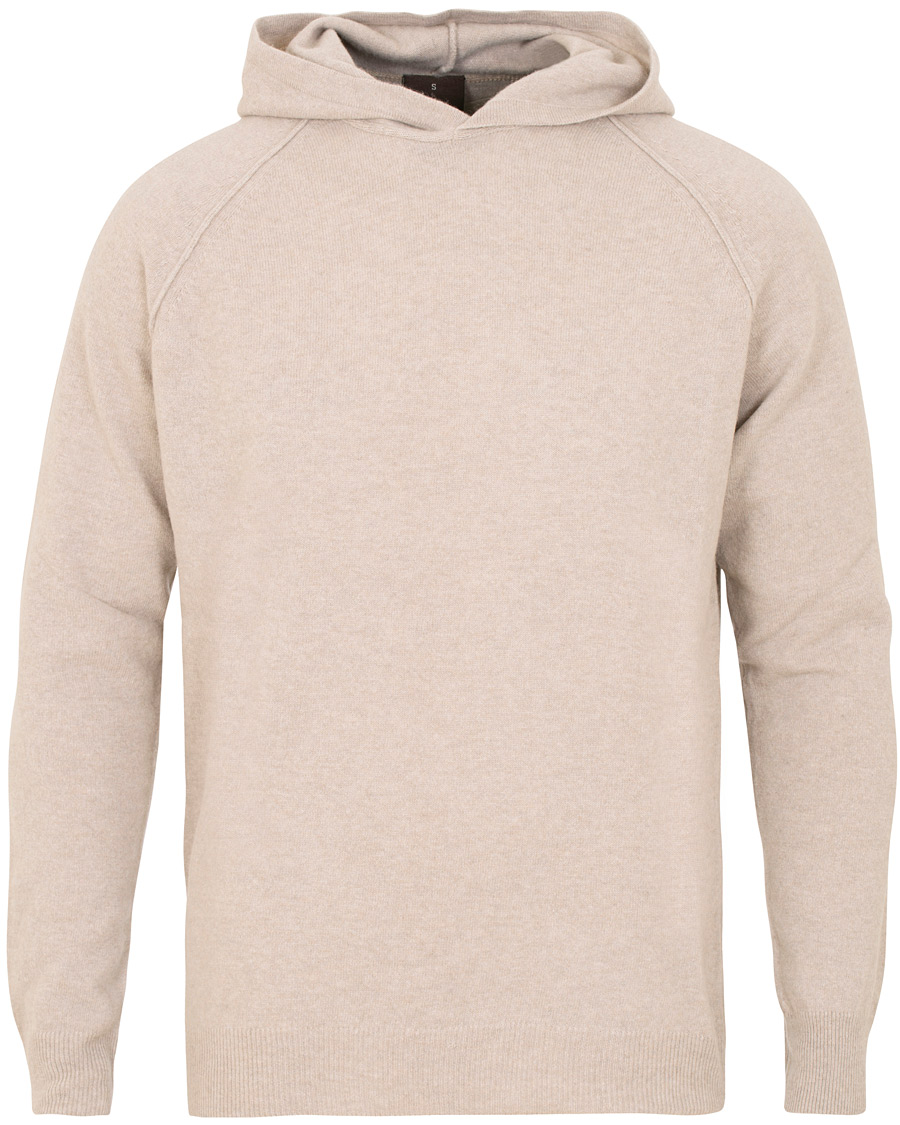 Herre | Gensere | Oscar Jacobson | Pascal Ultra Fine Merino/Cashmere Hoodie Beige