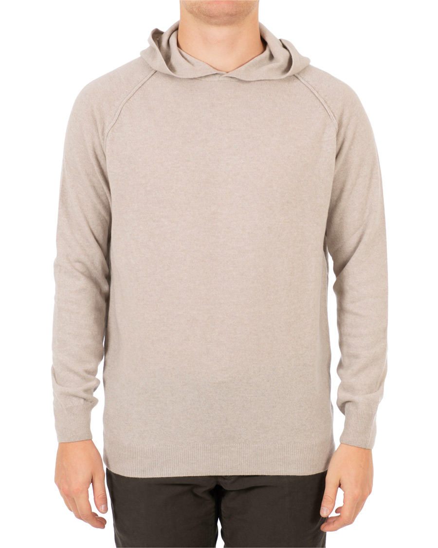 Herre | Gensere | Oscar Jacobson | Pascal Ultra Fine Merino/Cashmere Hoodie Beige