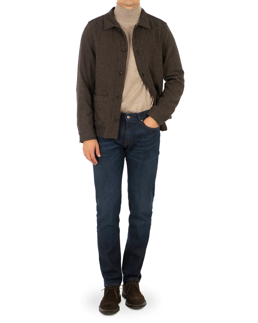 Herre | Jakker | Oscar Jacobson | Hannes Herringbone Shirt Jacket Brown