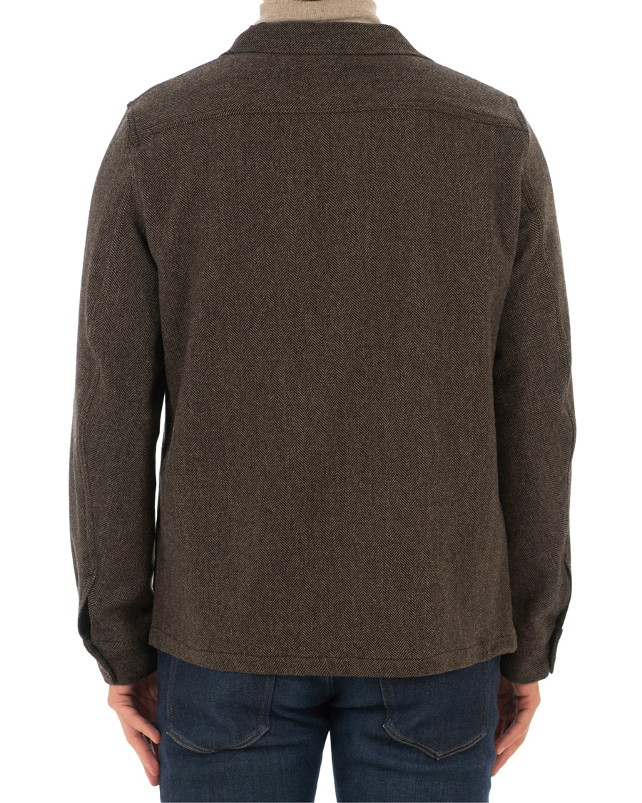 Herre | Jakker | Oscar Jacobson | Hannes Herringbone Shirt Jacket Brown