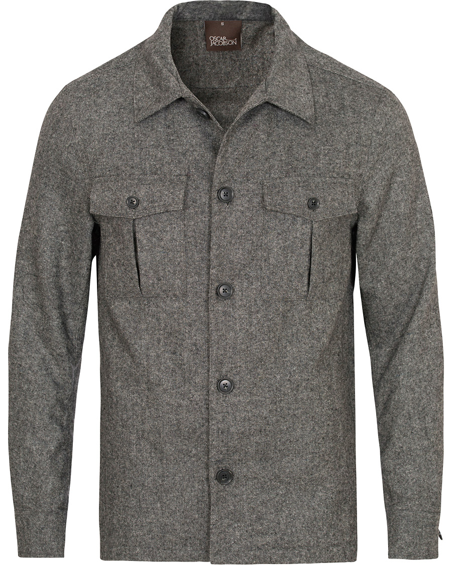 Herre | Jakker | Oscar Jacobson | Helge Shirt Jacket Salt & Pepper