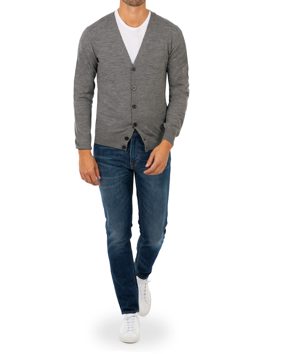 Herre | Gensere | Tiger of Sweden | Navid Extra Fine Merino Cardigan Grey
