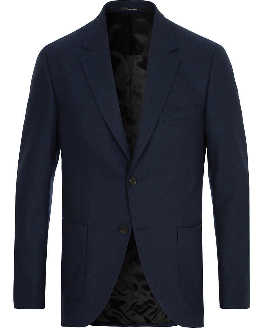 Herre | Dressjakker | Tiger of Sweden | Jamot Flannel Patch Pocket Blazer Navy