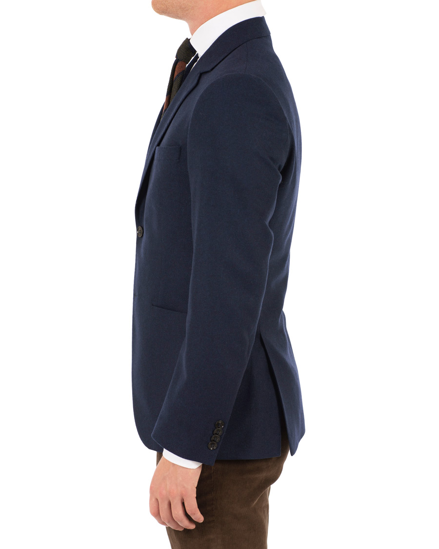 Herre | Dressjakker | Tiger of Sweden | Jamot Flannel Patch Pocket Blazer Navy