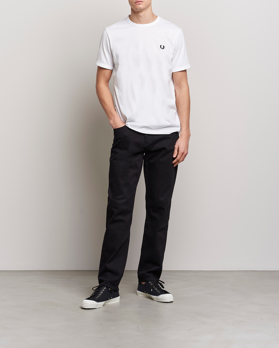 Herre | T-Shirts | Fred Perry | Ringer Crew Neck Tee White