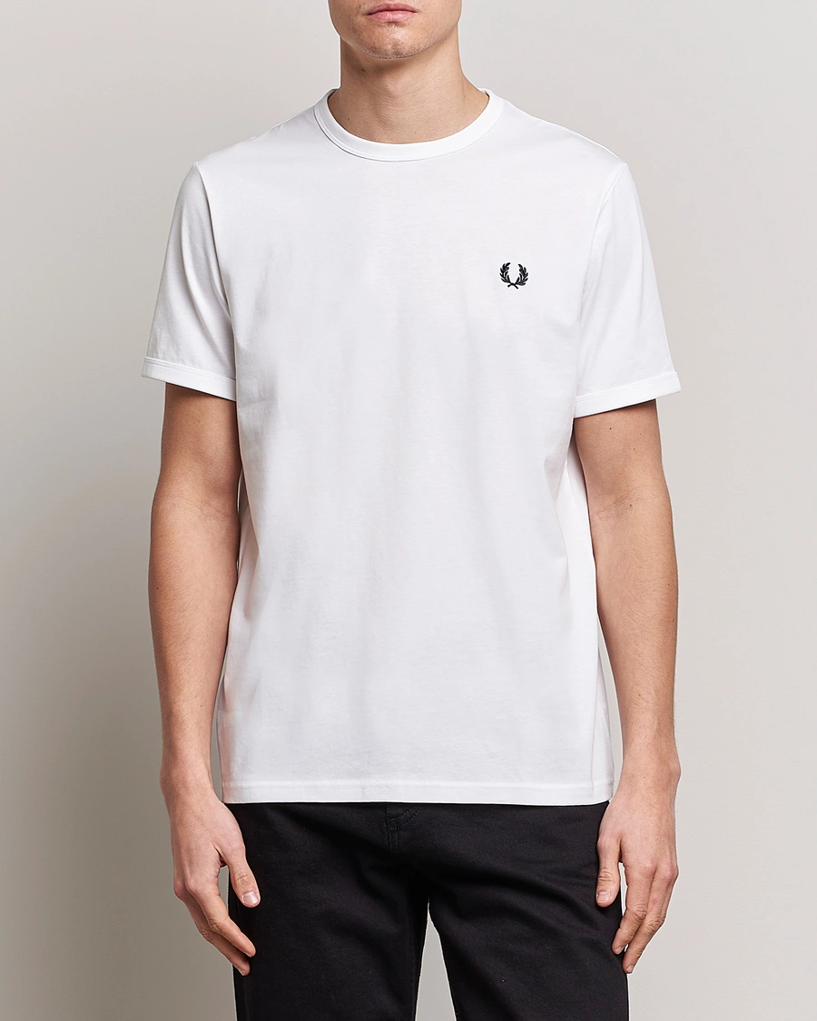 Herre |  | Fred Perry | Ringer Crew Neck Tee White
