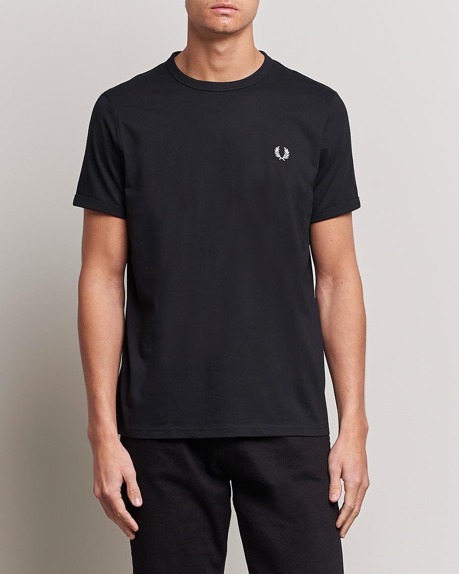 Herre | Fred Perry | Fred Perry | Ringer Crew Neck Tee Black