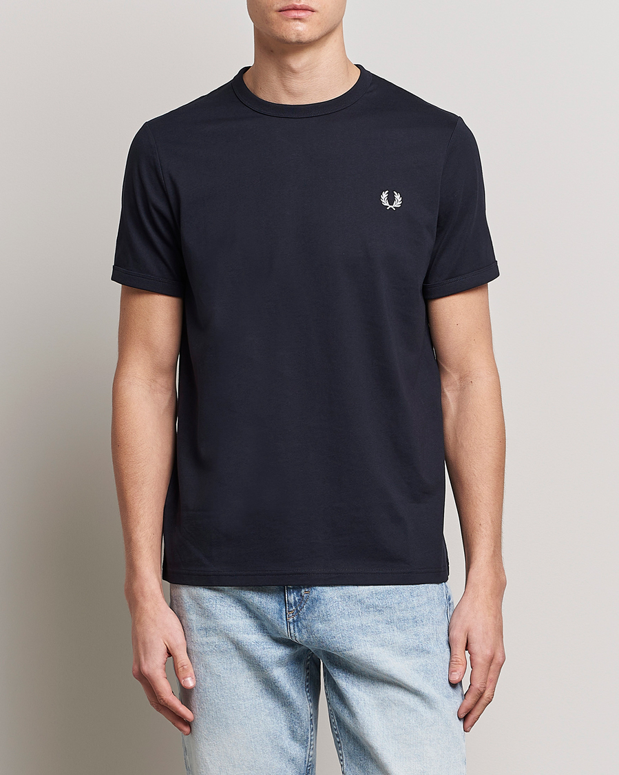 Herre | Fred Perry | Fred Perry | Ringer Crew Neck Tee Navy