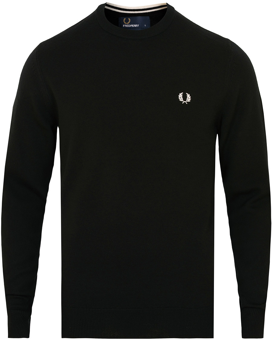 Herre | Gensere | Fred Perry | Merino Wool Crew Neck Pullover Black