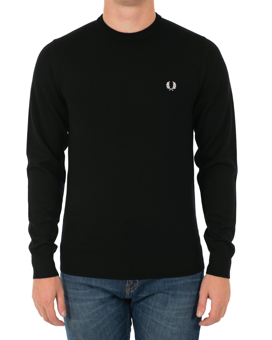 Herre | Gensere | Fred Perry | Merino Wool Crew Neck Pullover Black