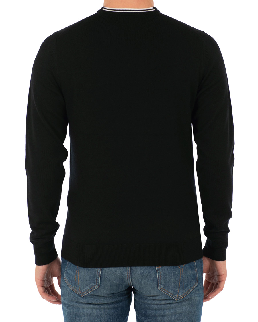 Herre | Gensere | Fred Perry | Merino Wool Crew Neck Pullover Black