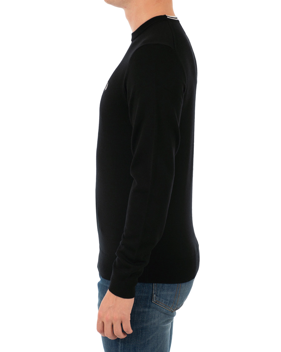 Herre | Gensere | Fred Perry | Merino Wool Crew Neck Pullover Black