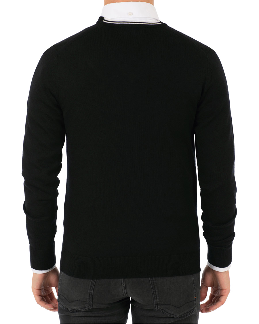 Herre | Gensere | Fred Perry | Merino Wool V-Neck Pullover Black