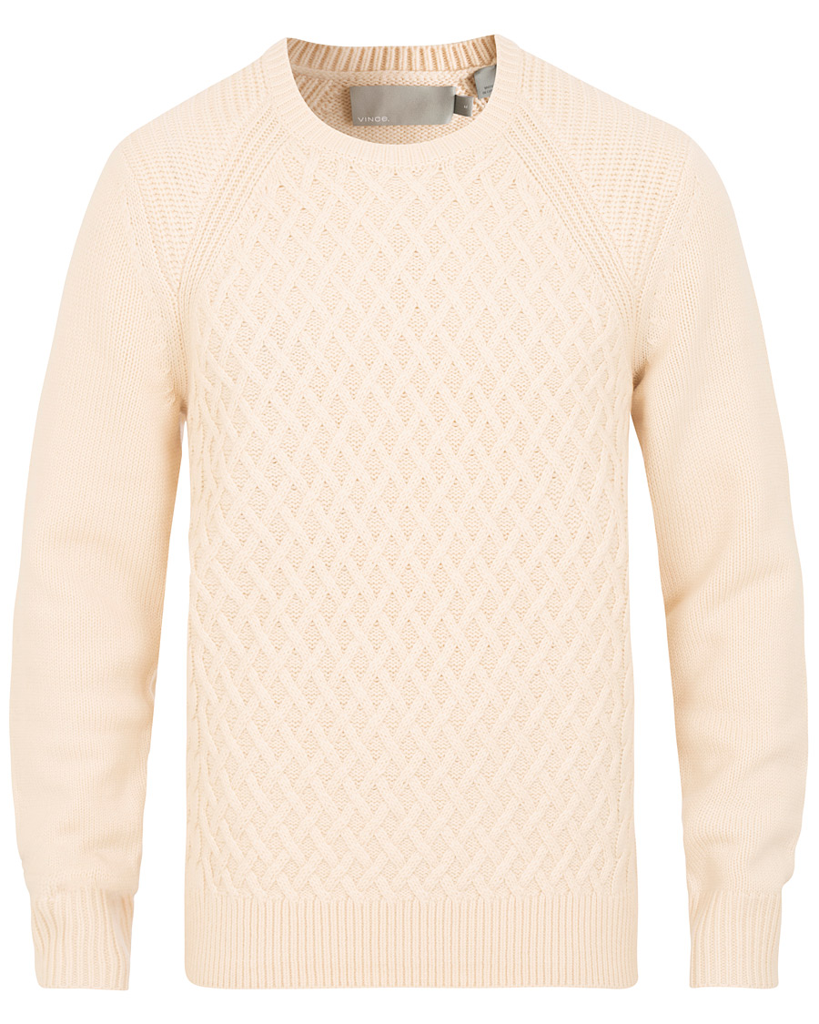Herre | Gensere | Vince | Fisherman Cable Crew White