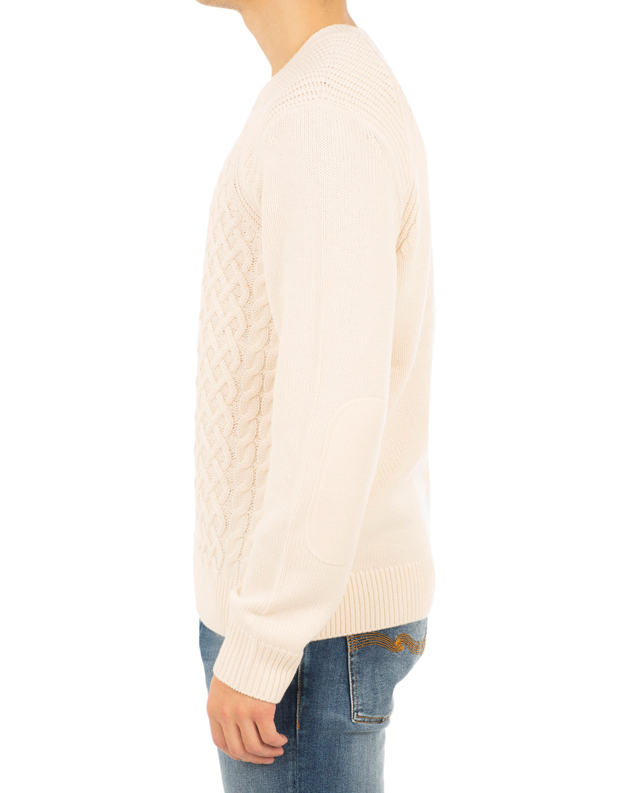 Herre | Gensere | Vince | Fisherman Cable Crew White