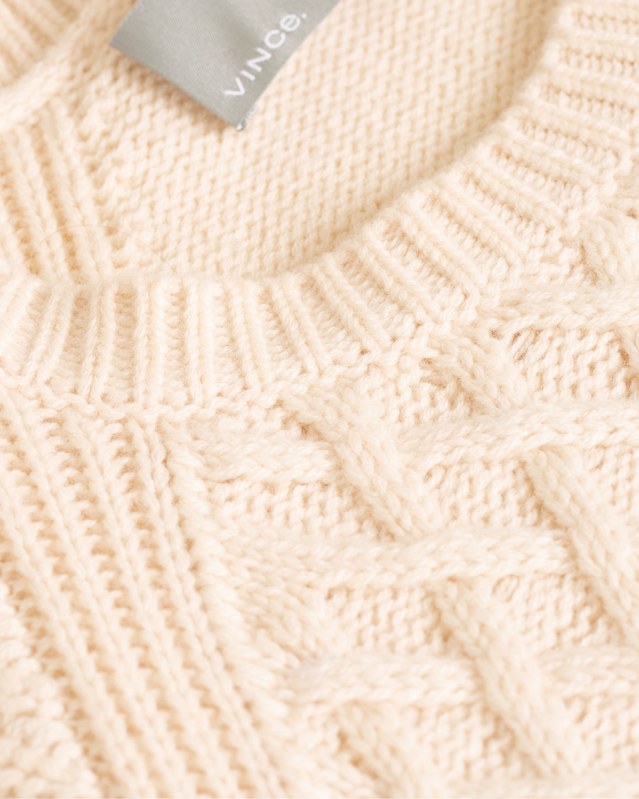 Herre | Gensere | Vince | Fisherman Cable Crew White