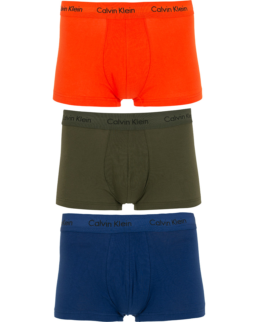 Herre | Undertøy | Calvin Klein | Cotton Stretch 3-Pack Low Rise Trunk Orange/Blue/Green