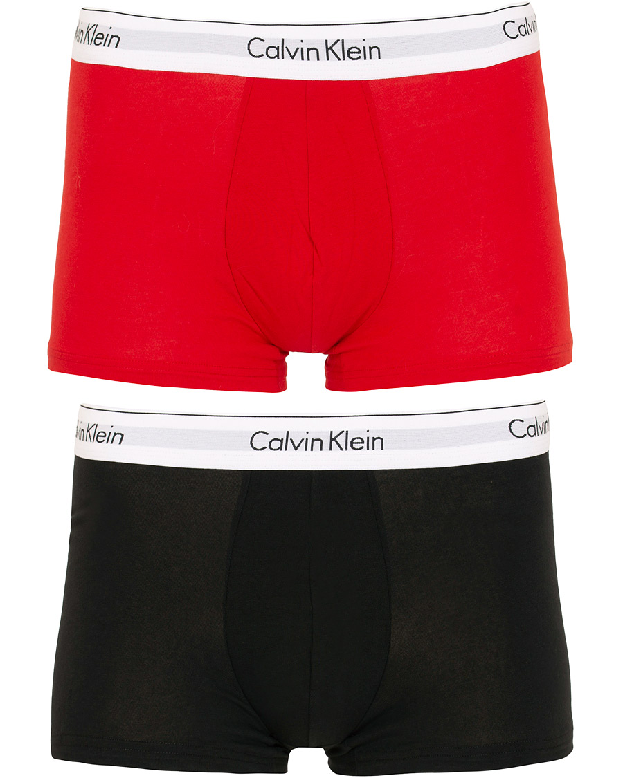Herre | Undertøy | Calvin Klein | Modern Cotton Stretch 2-Pack Trunk Red/Black