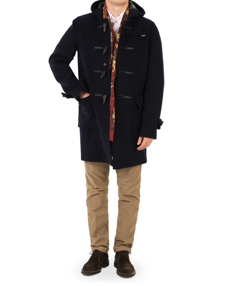 Herre | Jakker | Gloverall | Morris Duffle Coat Navy/Dress Gordon
