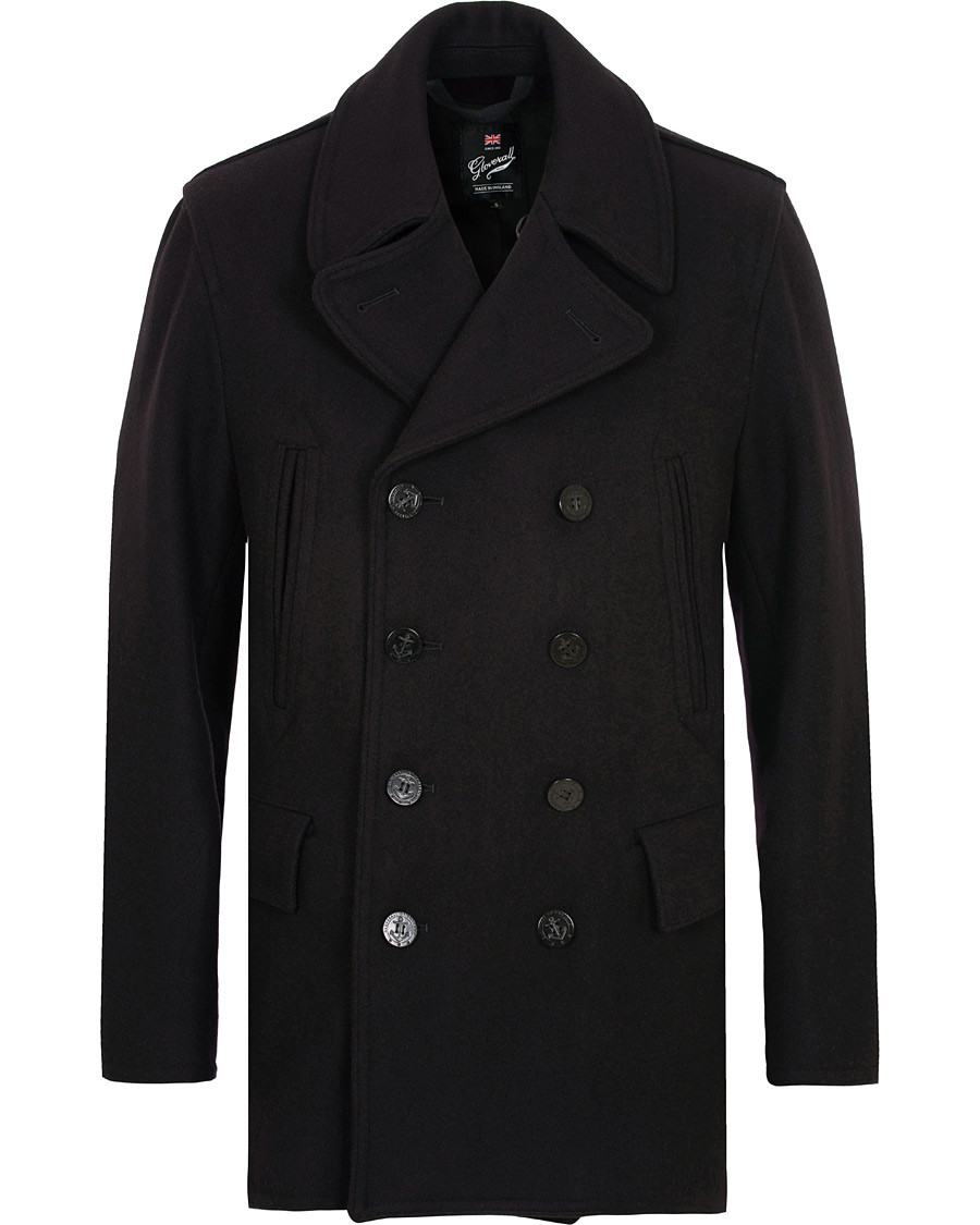 Herre | Jakker | Gloverall | Churchill Reefer Peacoat Navy