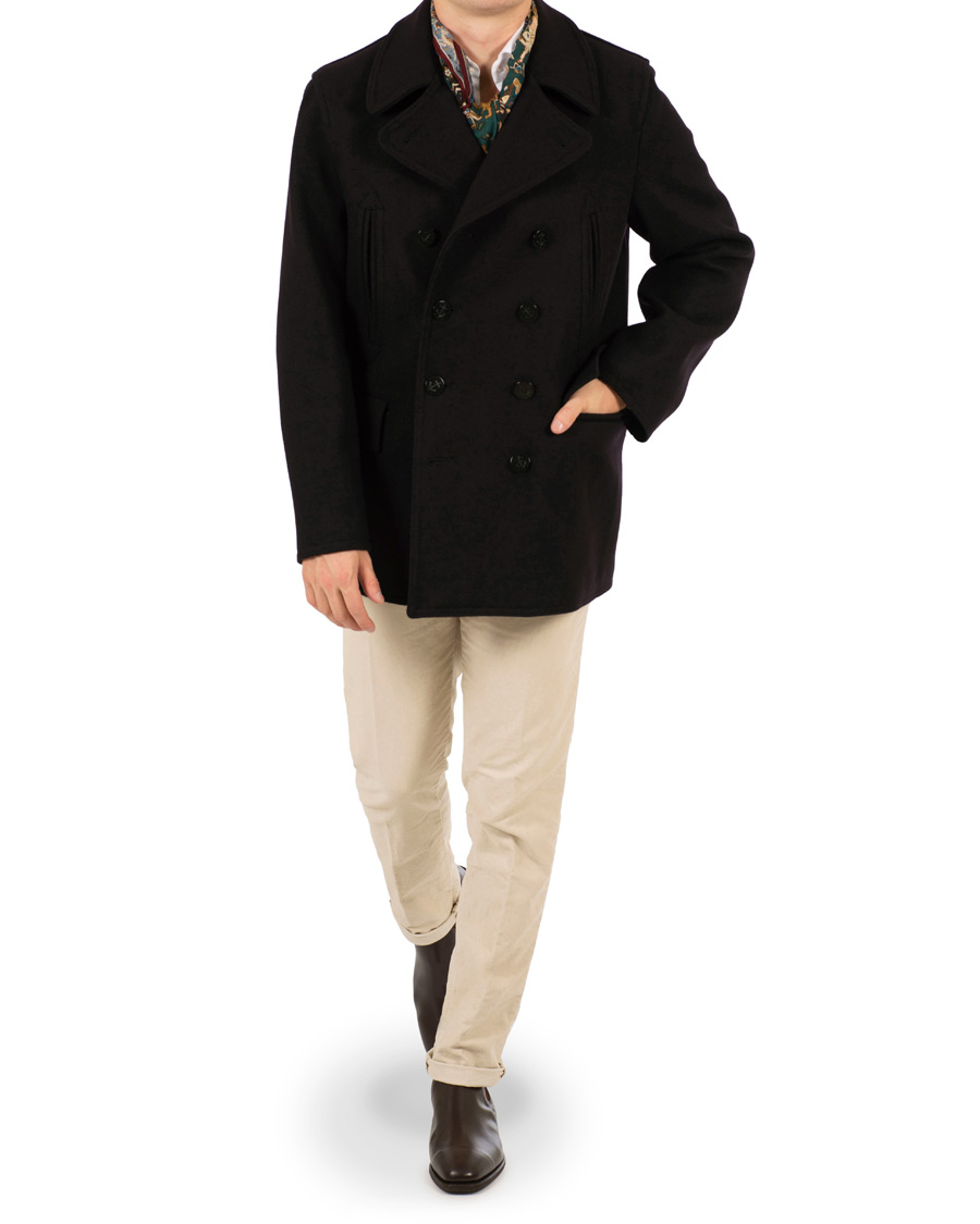 Herre | Jakker | Gloverall | Churchill Reefer Peacoat Navy