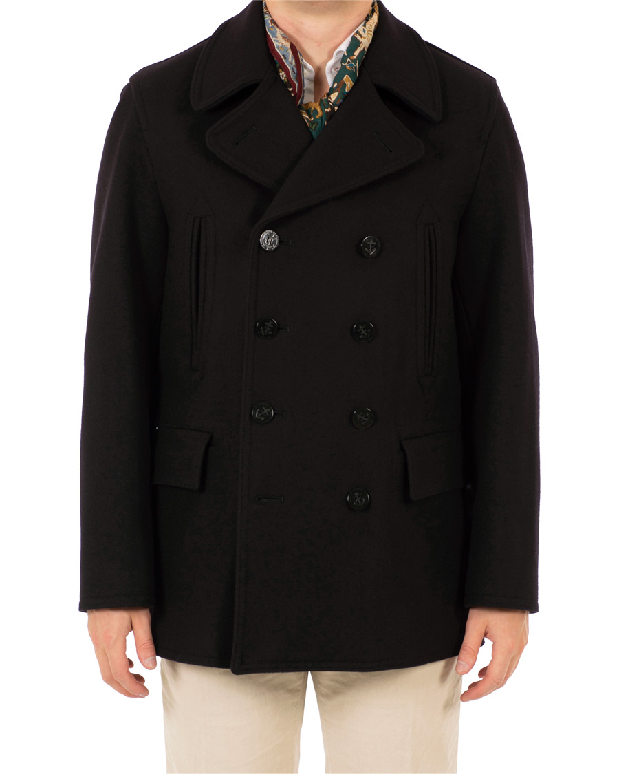 Herre | Jakker | Gloverall | Churchill Reefer Peacoat Navy