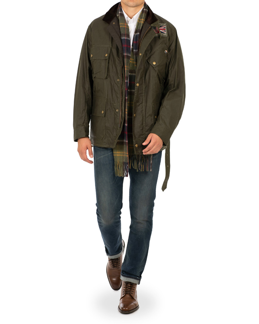 Herre | Jakker | Barbour International | Steve McQueen Joshua Light Weight Wax Jacket Olive