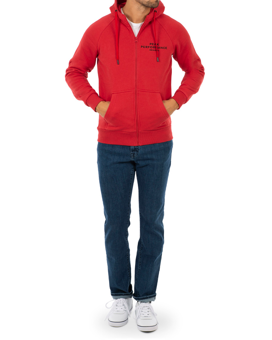 Herre | Gensere | Peak Performance | Logo Zip Hoodie Red