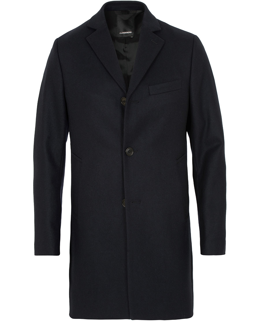 Herre | Jakker | J.Lindeberg | Wolger Compact Melton Coat Navy