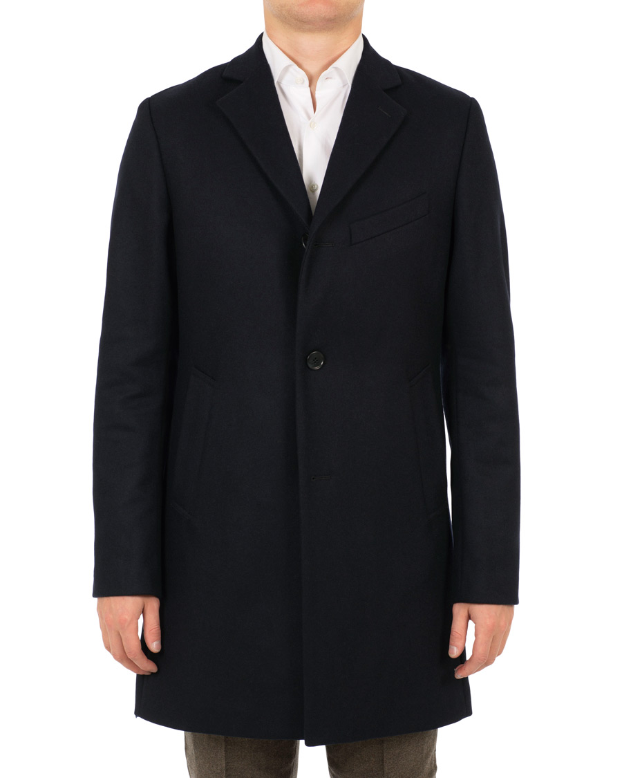 Herre | Jakker | J.Lindeberg | Wolger Compact Melton Coat Navy