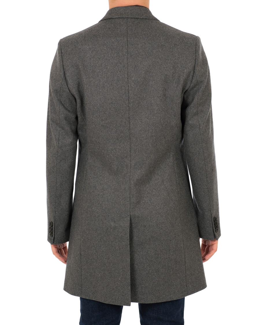 Herre | Jakker | J.Lindeberg | Wolger Compact Melton Coat Dark Grey Melange