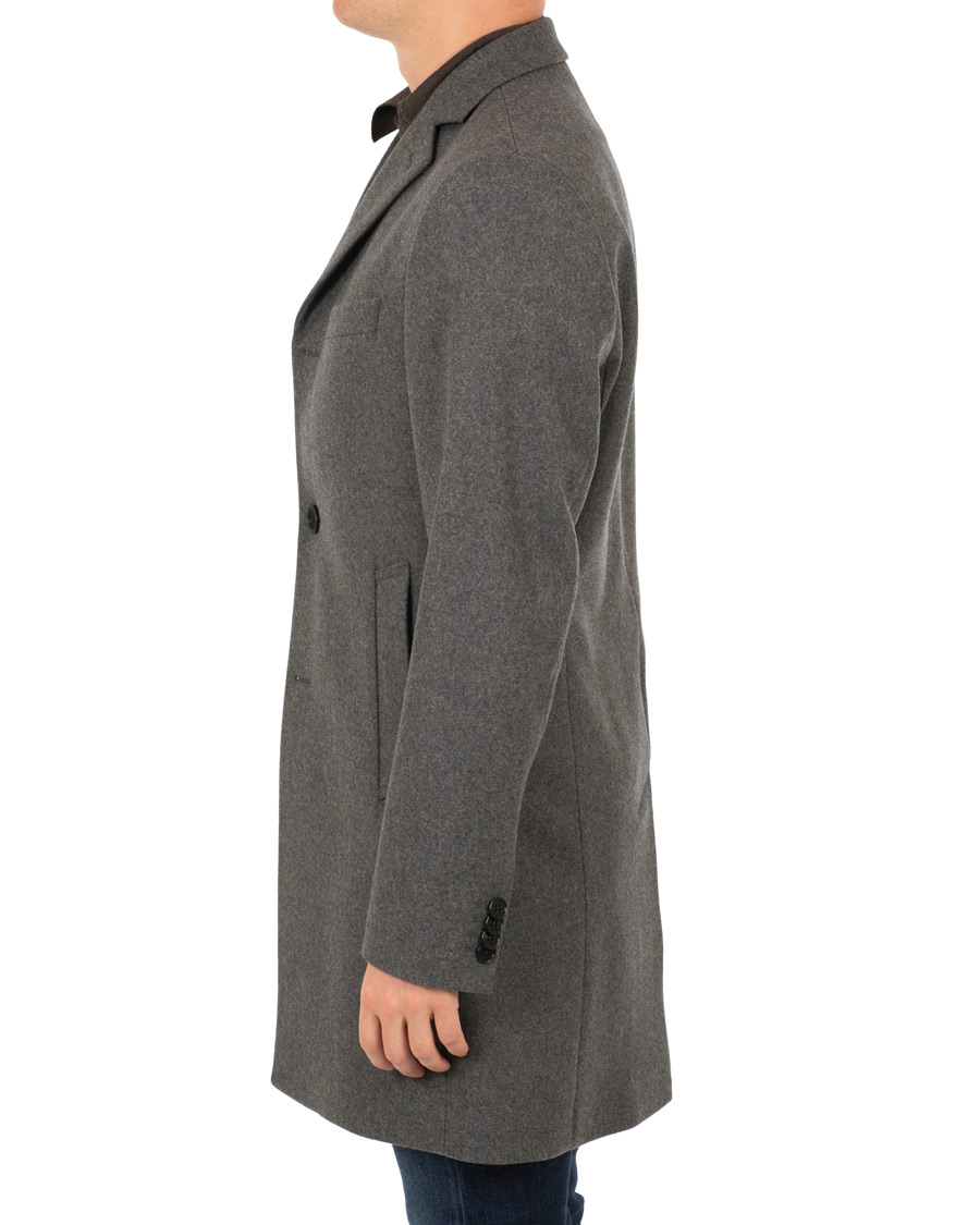 Herre | Jakker | J.Lindeberg | Wolger Compact Melton Coat Dark Grey Melange