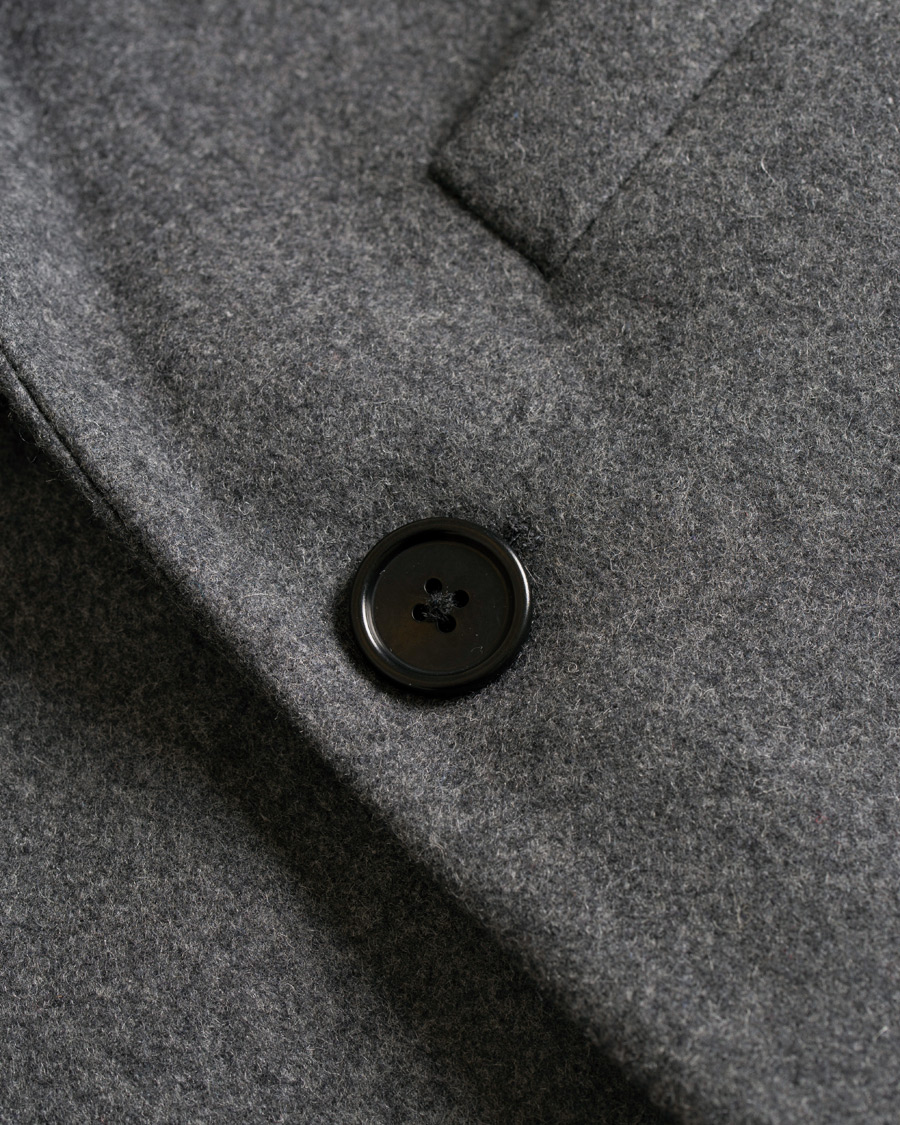Herre | Jakker | J.Lindeberg | Wolger Compact Melton Coat Dark Grey Melange